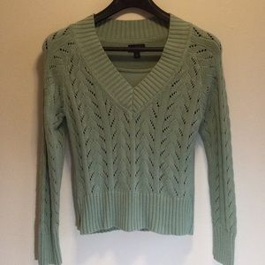 Sonoma green/blue v-neck sweater with matching sweater tank underneath